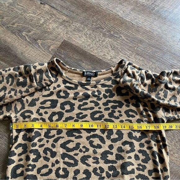 BUFFALO David Bitton Leopard Sweatshirt Soft Animal Print Small Sweater - Picture 10 of 12